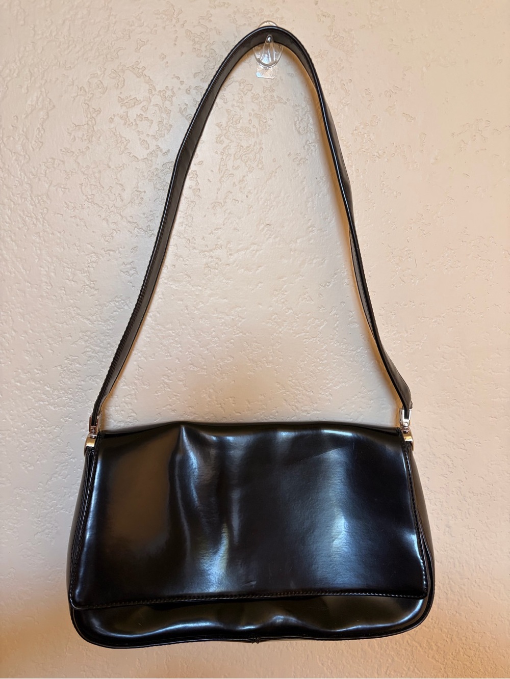 INC International Concepts Black Shoulder Bag - Smooth Leatherette